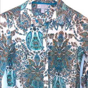 Paisley Button up silk blend shirt